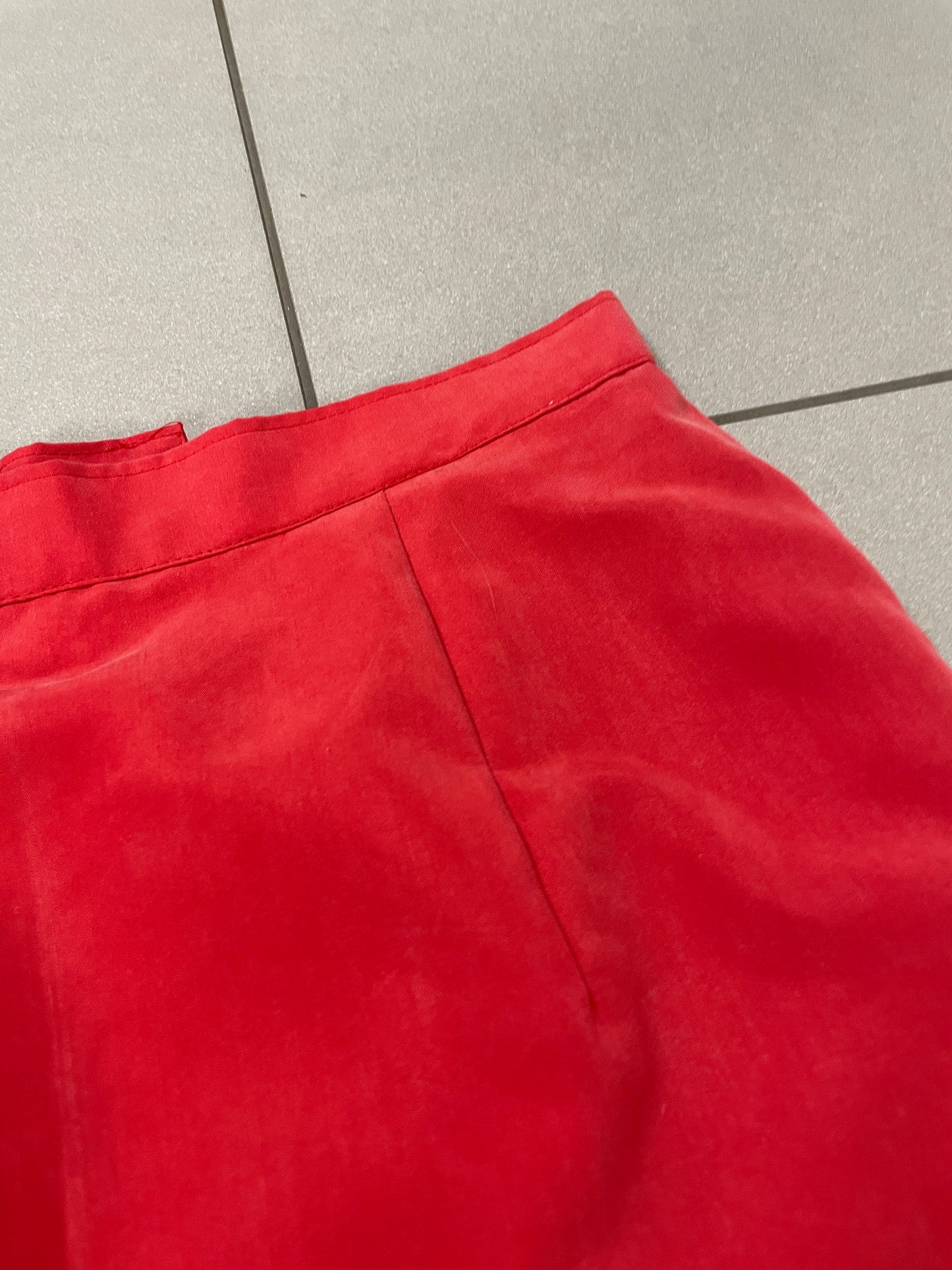 90s High-Waisted Red Mini Skirt