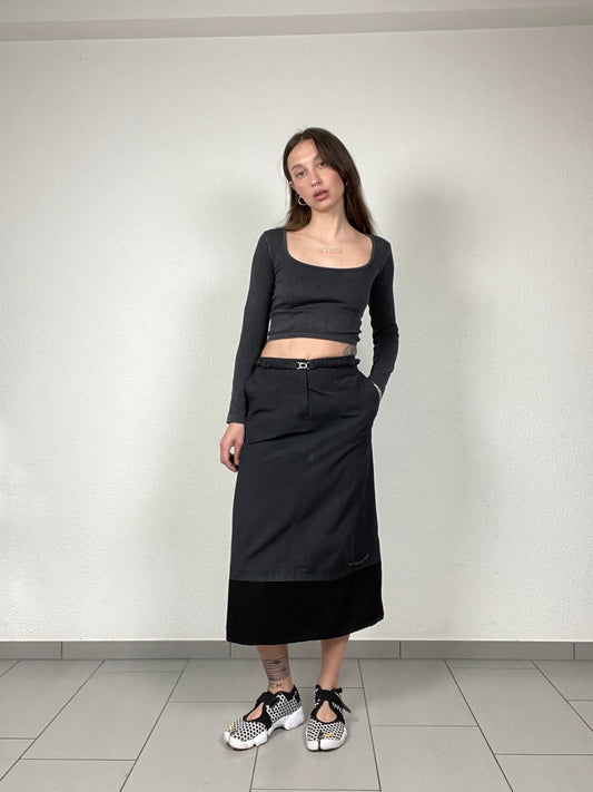 Trussardi Sport Black Midi Skirt