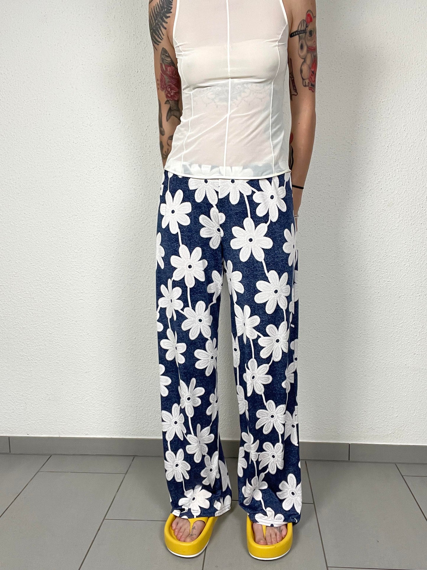 Vintage Y2K Floral Print Pants