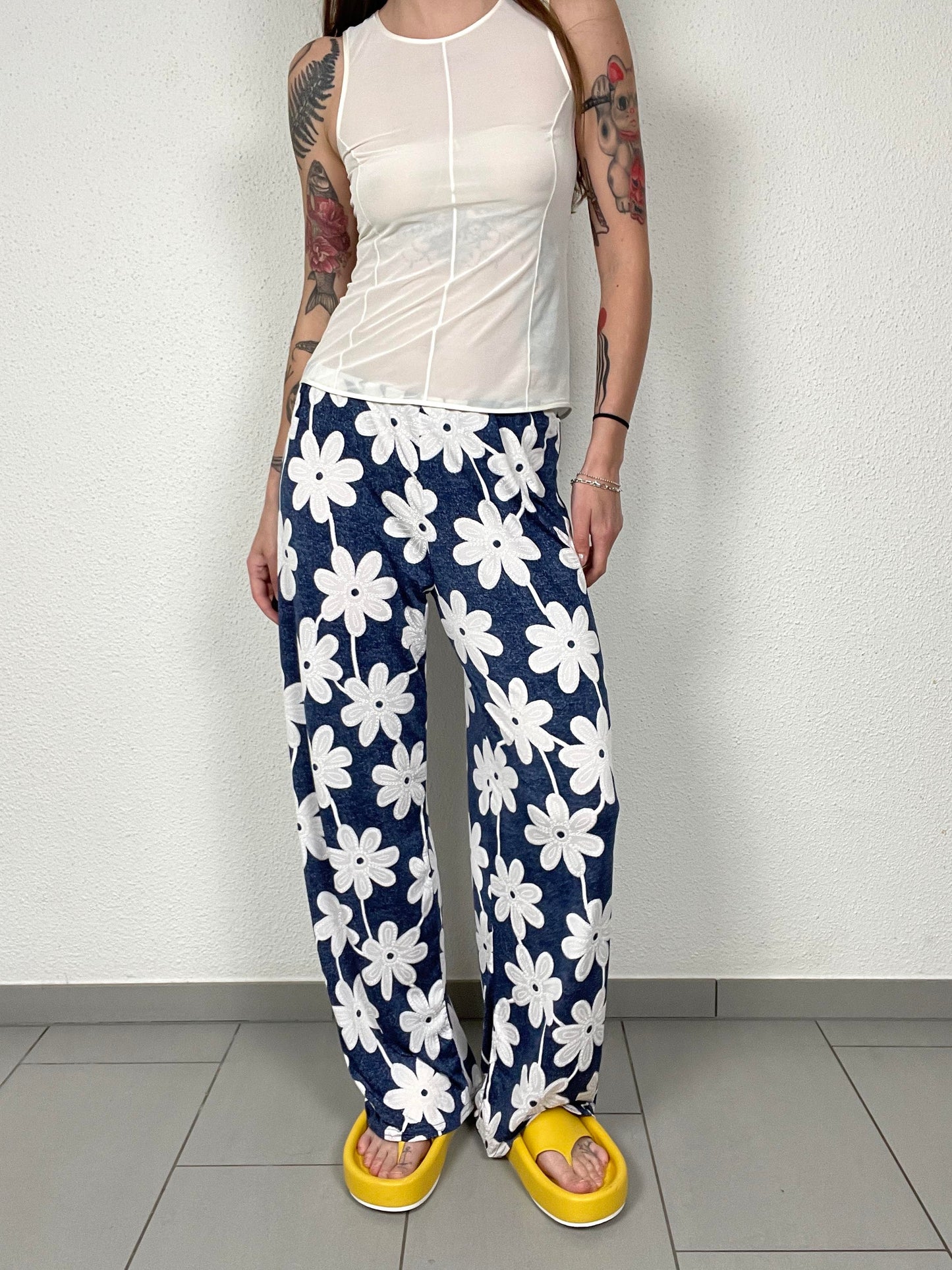Vintage Y2K Floral Print Pants