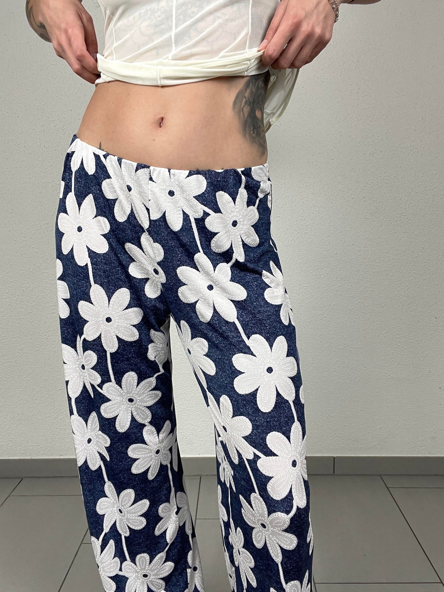 Vintage Y2K Floral Print Pants
