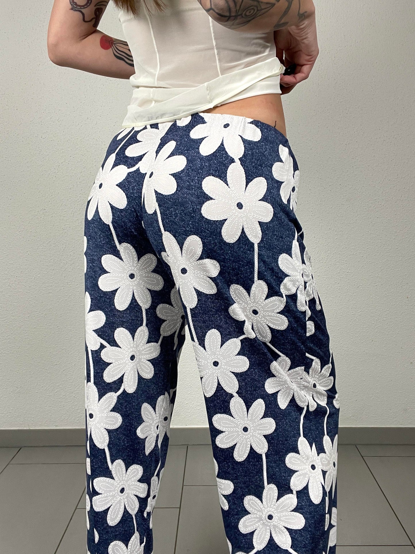 Vintage Y2K Floral Print Pants