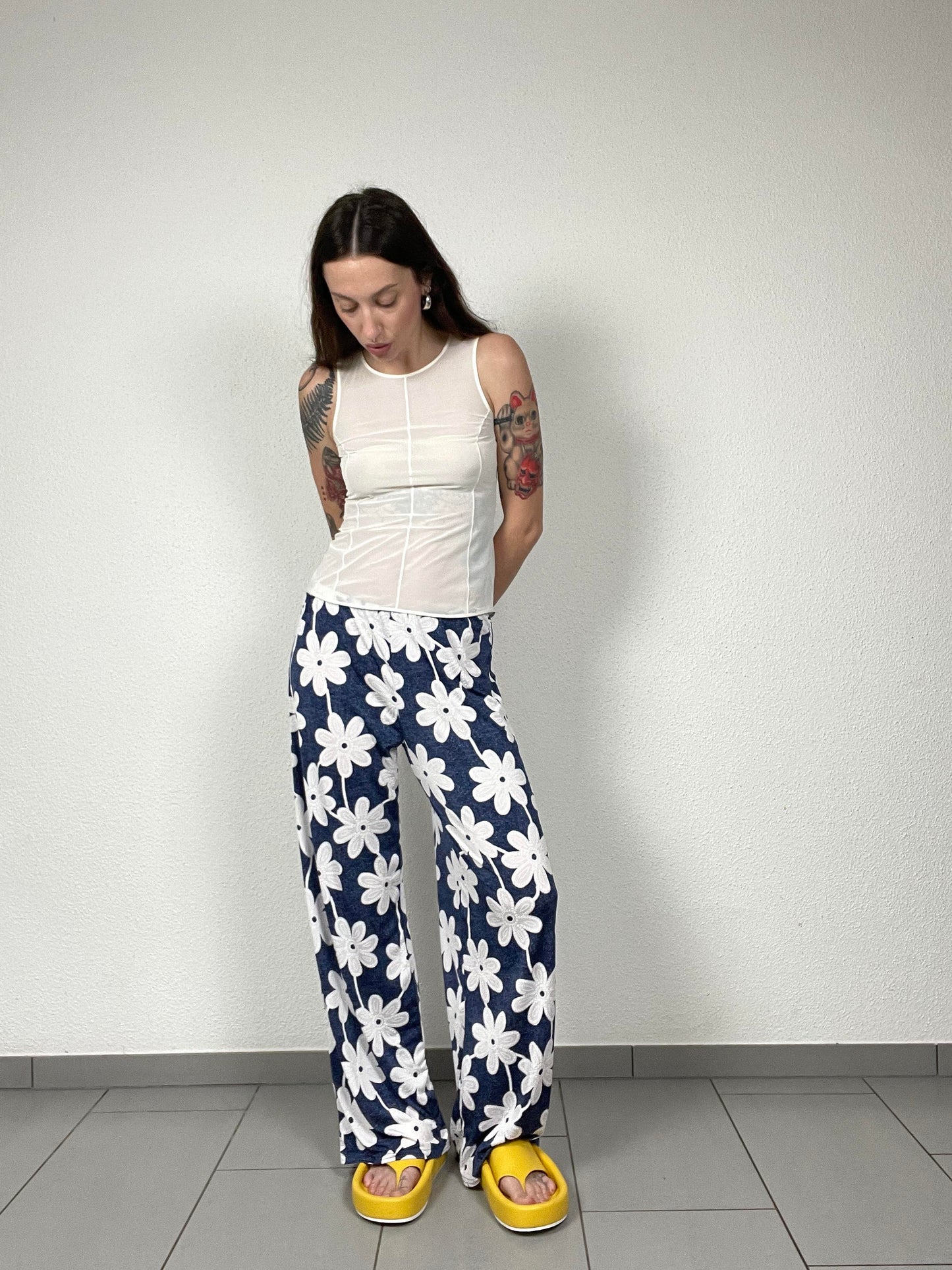 Vintage Y2K Floral Print Pants