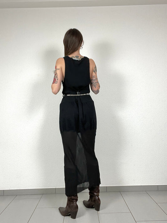 Vintage 90s Italian Sheer Panel Dress