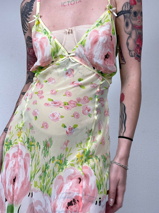 Vintage Y2K Floral Slip Dress