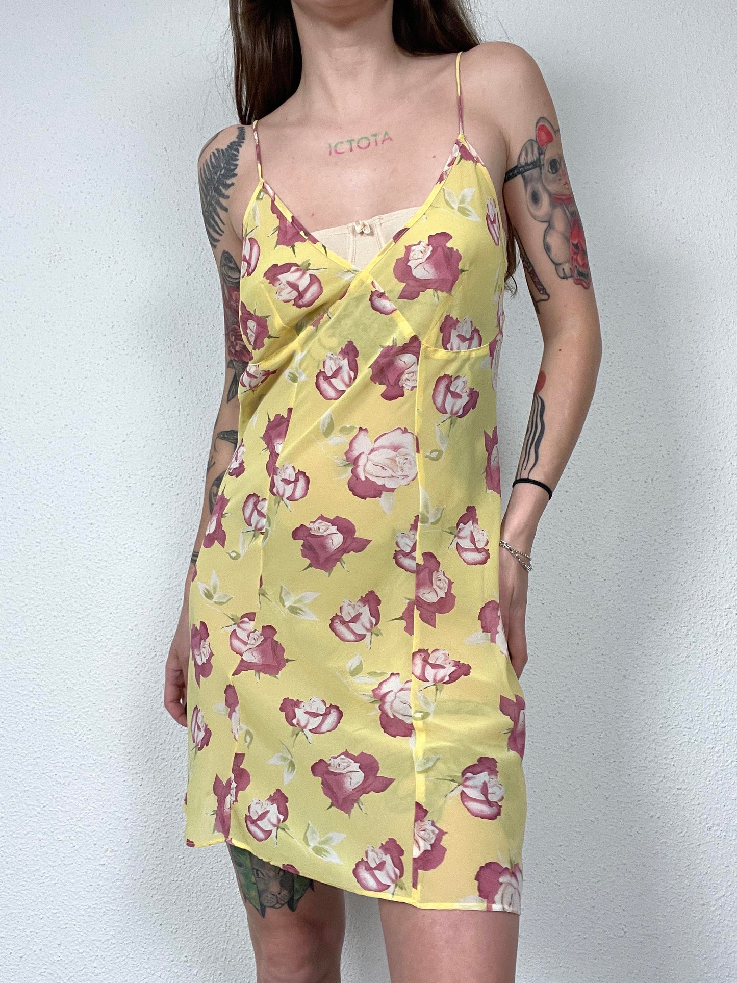 Yellow Rose Slip Dress