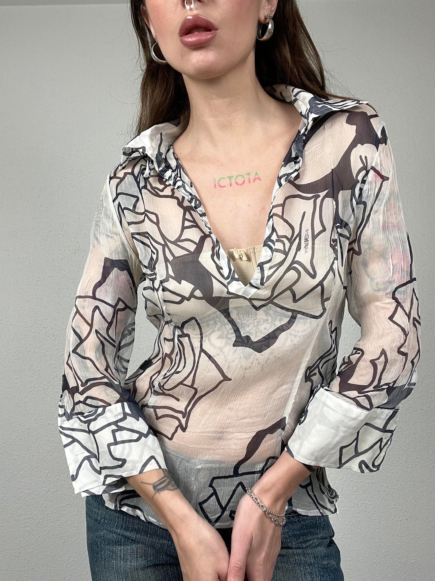 Vintage Sheer Silk Versace Shirt