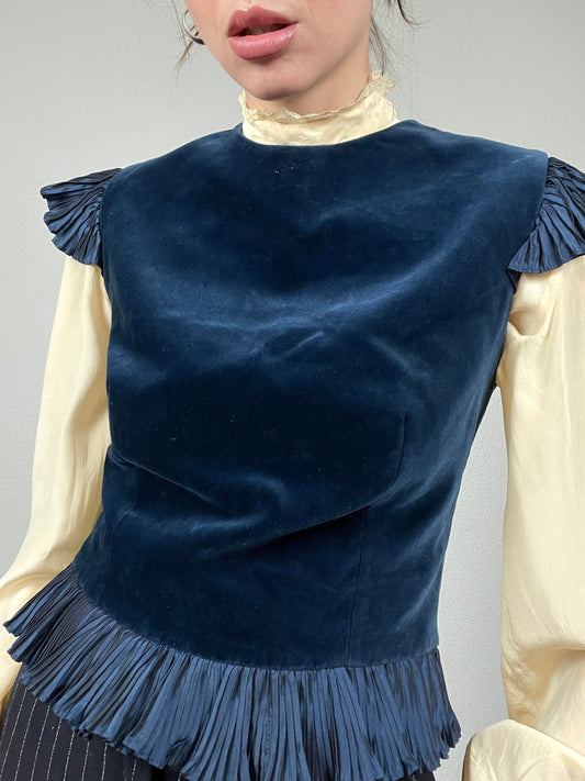 Vintage Velvet Top Modele Couture
