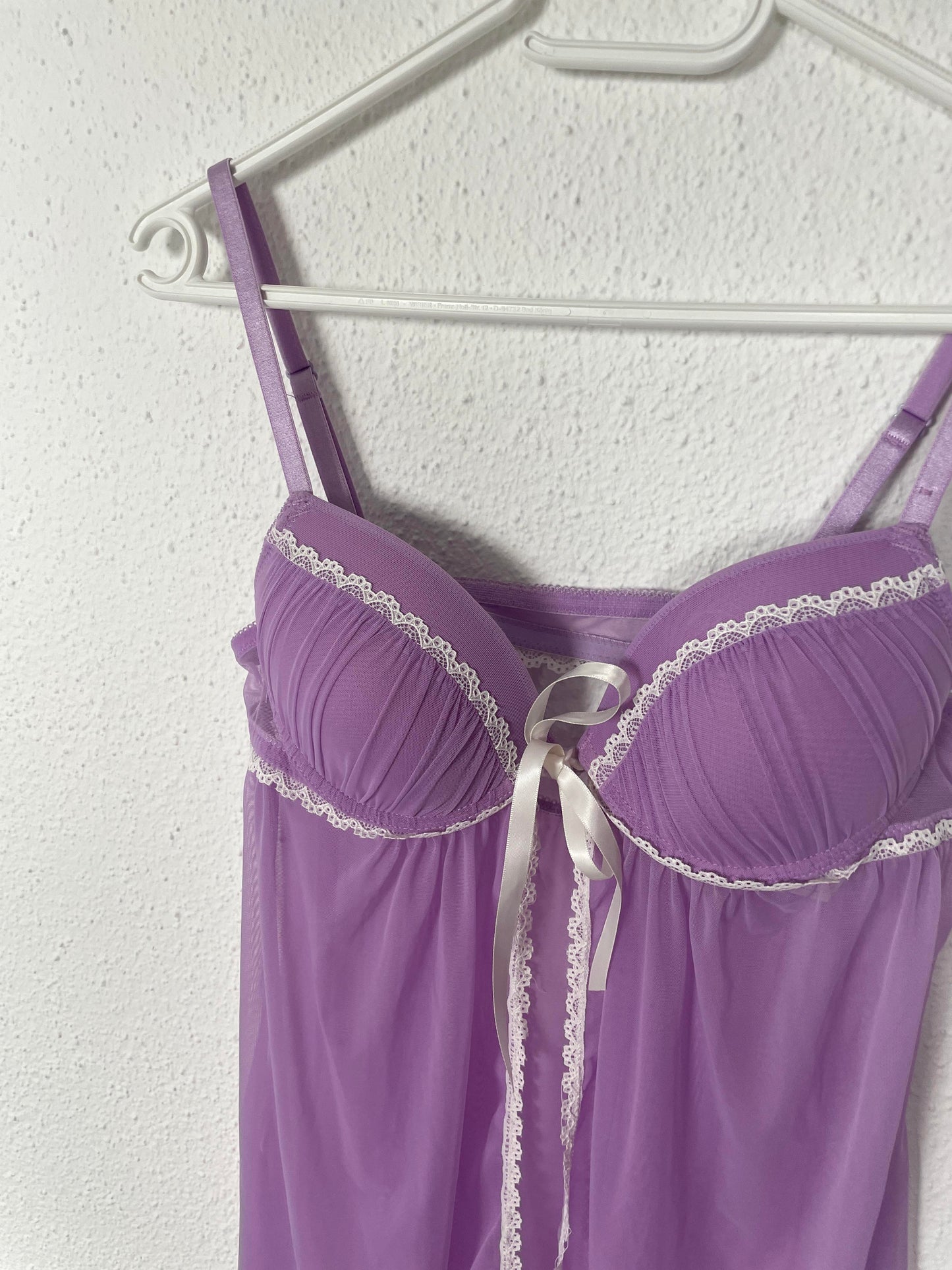 Sheer Lavender Babydoll Censored