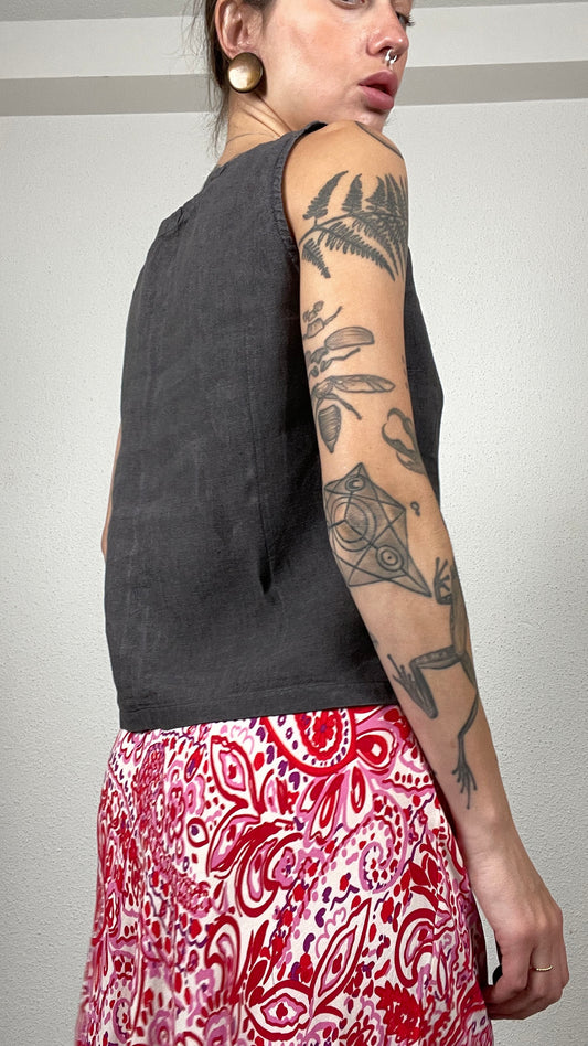 Vintage Minimalist Linen Top