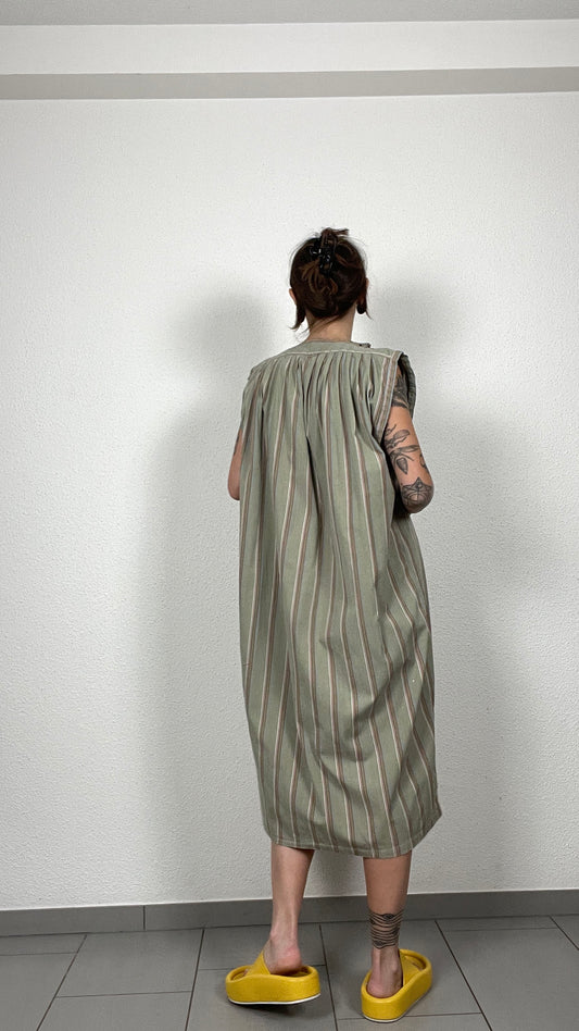 90s Striped Cotton Tent Dress – Vintage