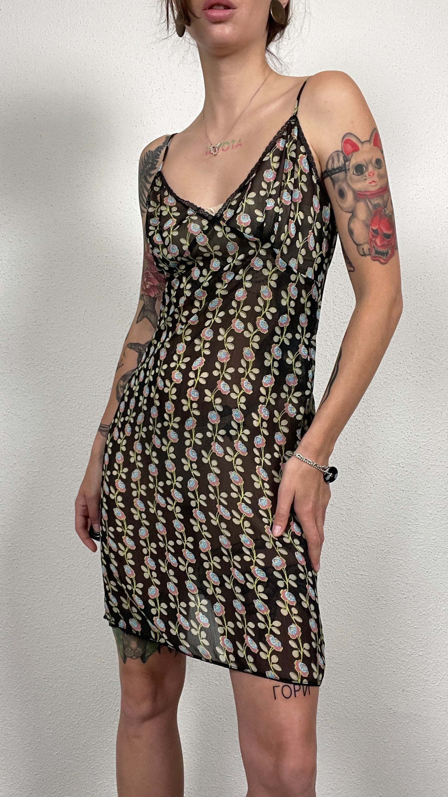 Sheer Floral Slip Dress