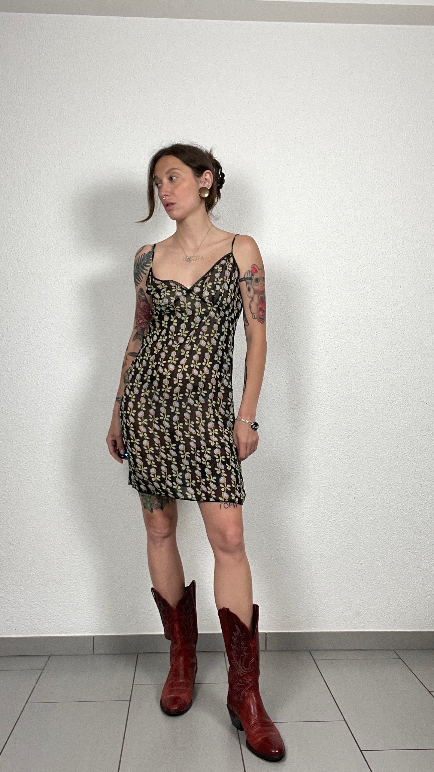 Sheer Floral Slip Dress