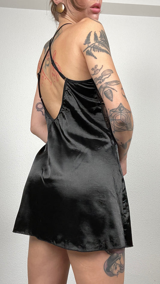 Vintage Y2K Black Lace Slip Dress