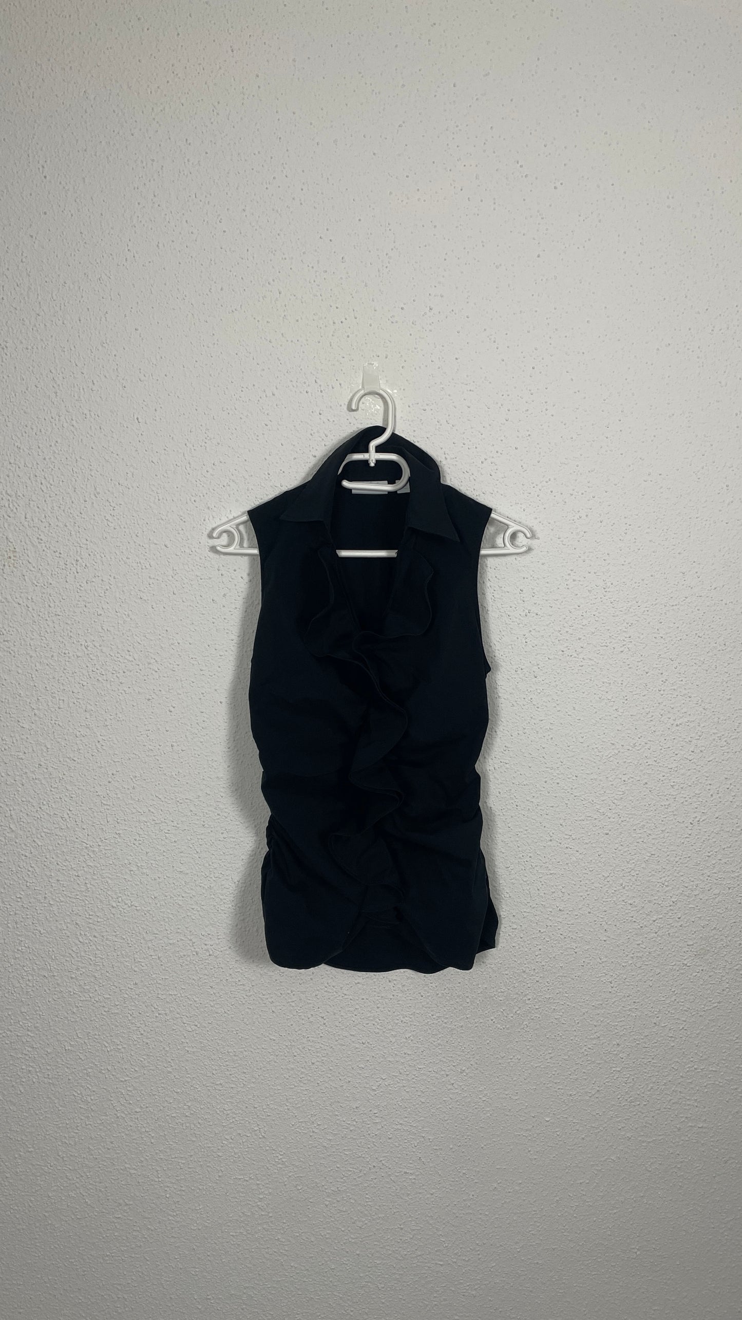 Y2K Ruffle Front Sleeveless Blouse