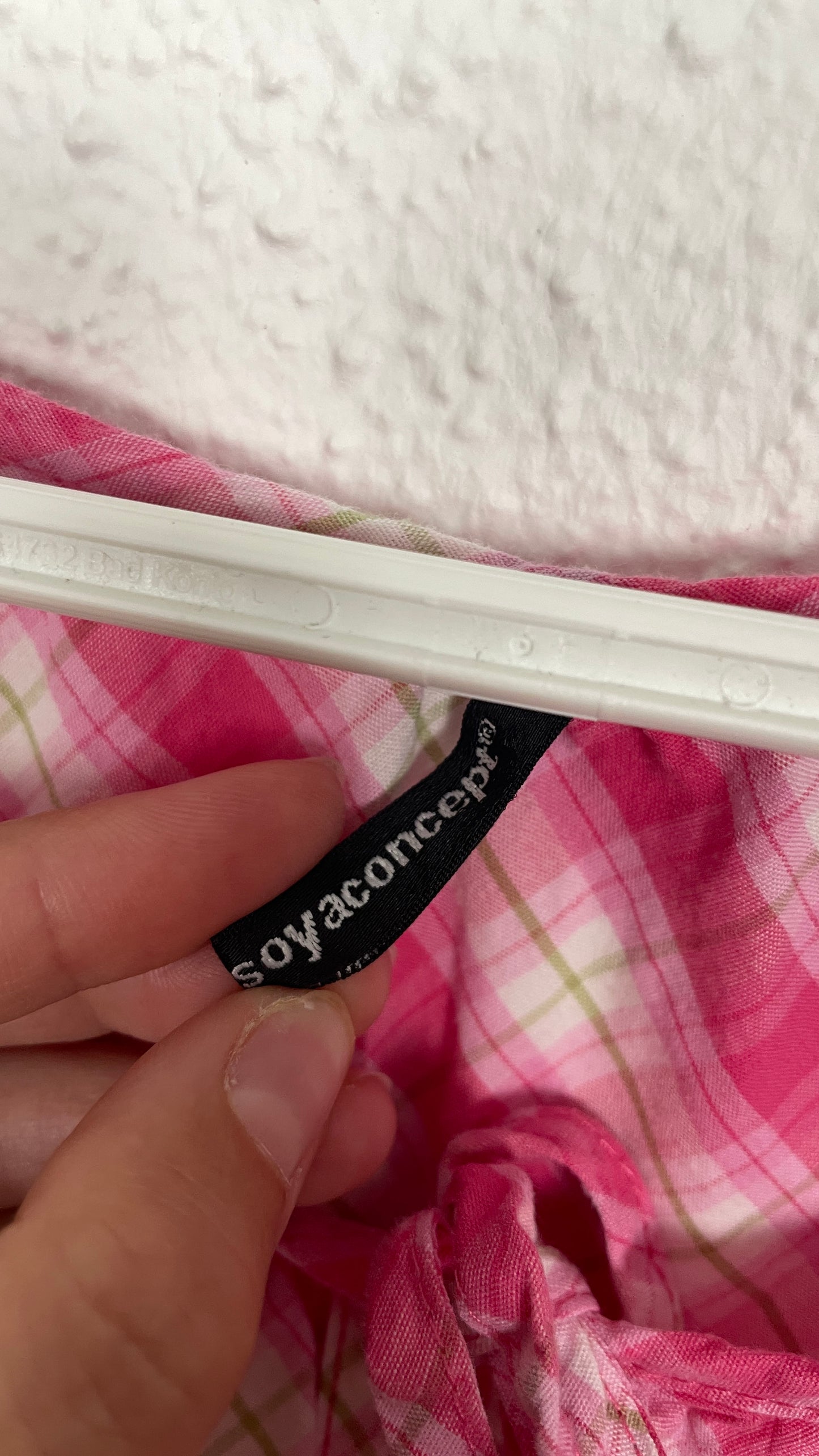 Y2K Pink Check Cotton Top