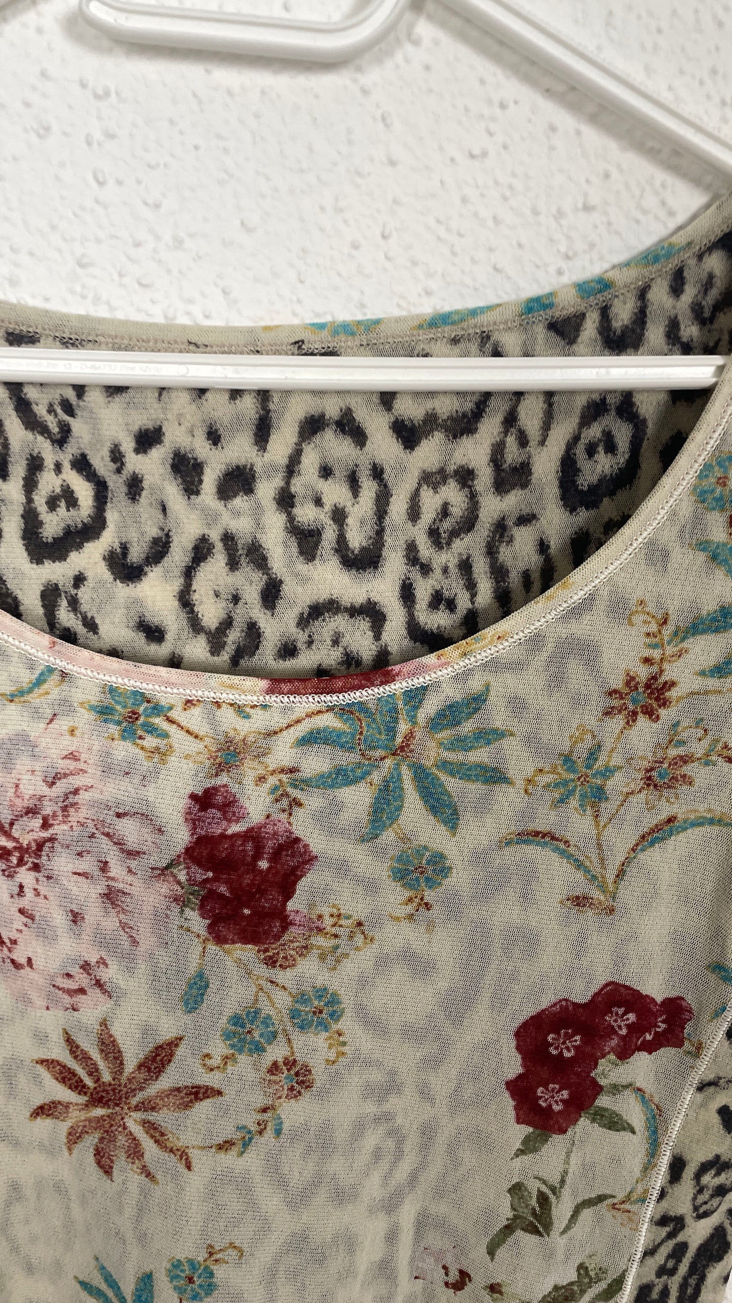 Leopard Floral Mesh Top