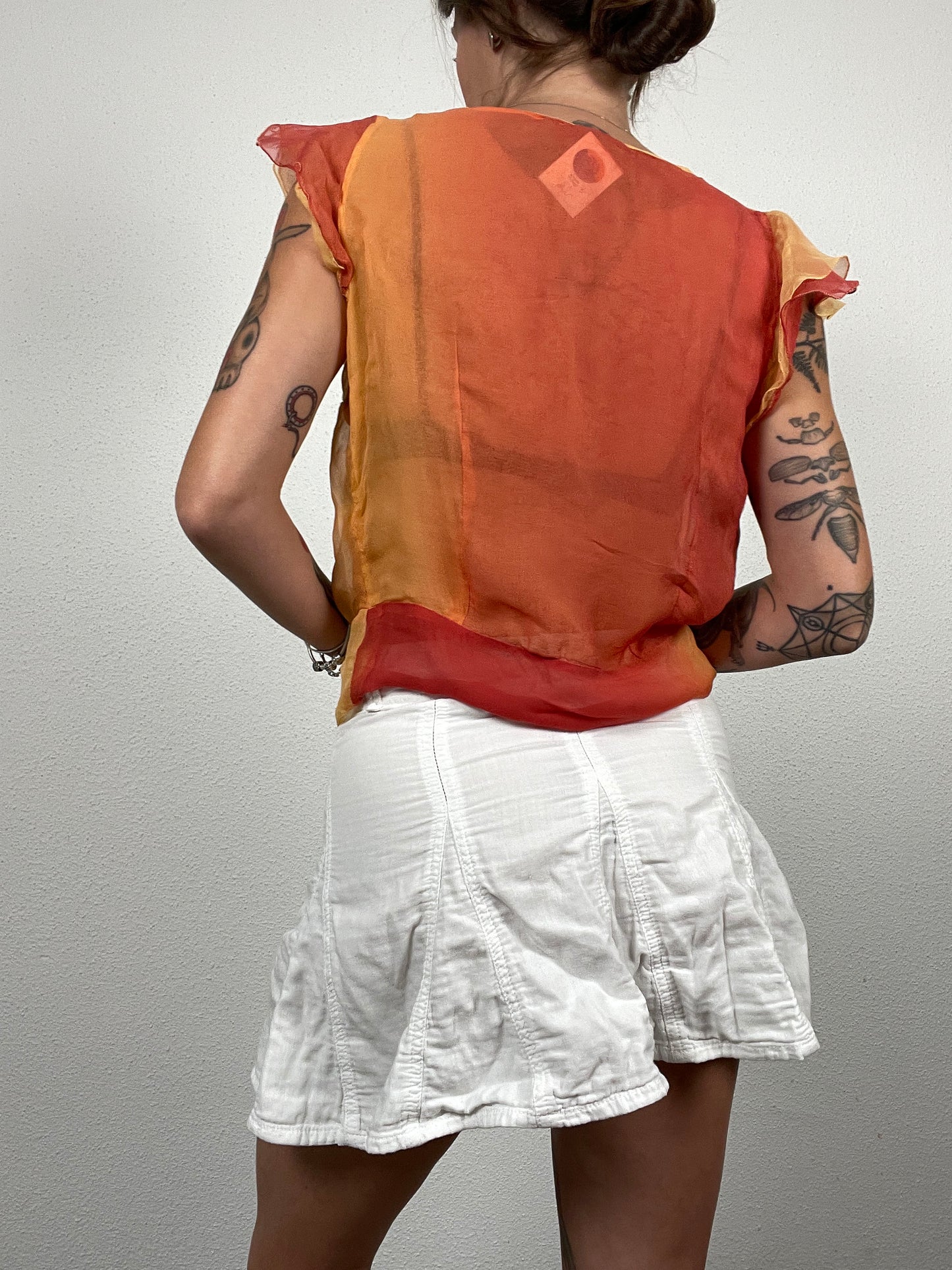 Vintage 90s Sheer Silk Wrap Blouse