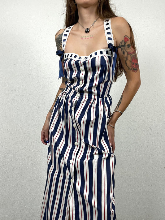 Vintage 90s Cotton Stripe Dress