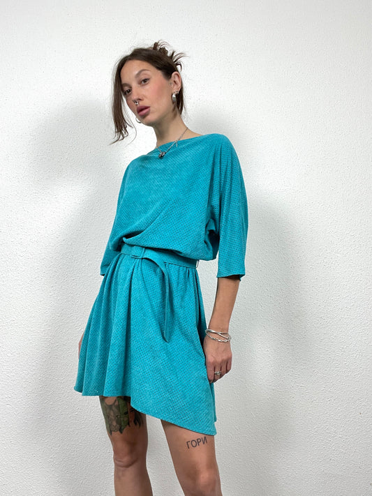 Vintage Arnel Turquoise Belted Dress