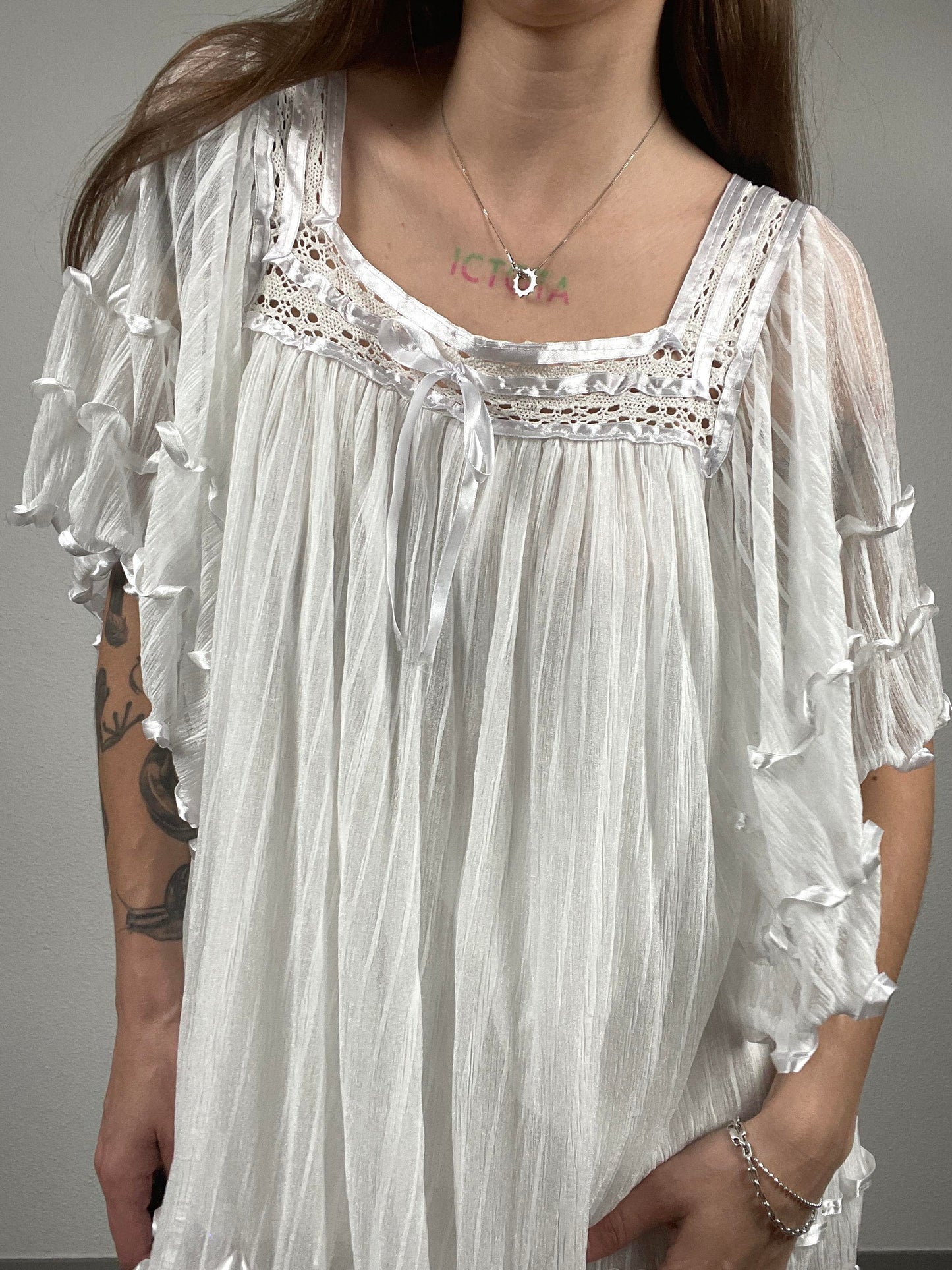KDK London White Ruffle Tunic