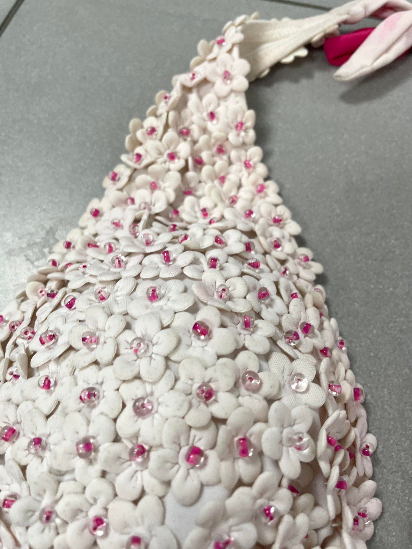Pink White Bikini Top by Roe