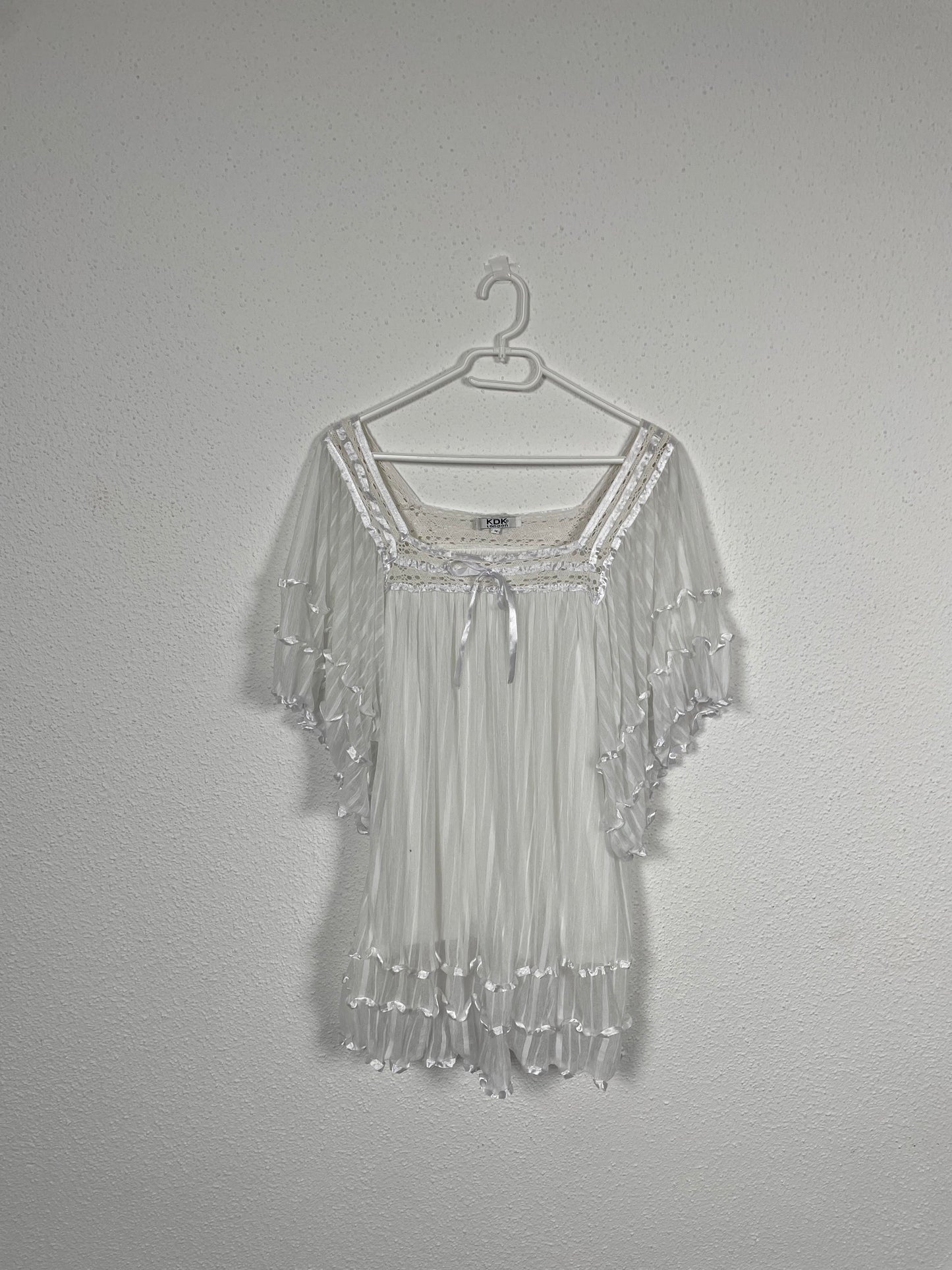 KDK London White Ruffle Tunic