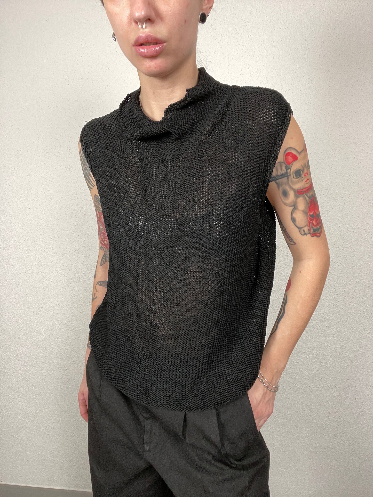 Y2K Black Knit Sleeveless Top – Max Mara