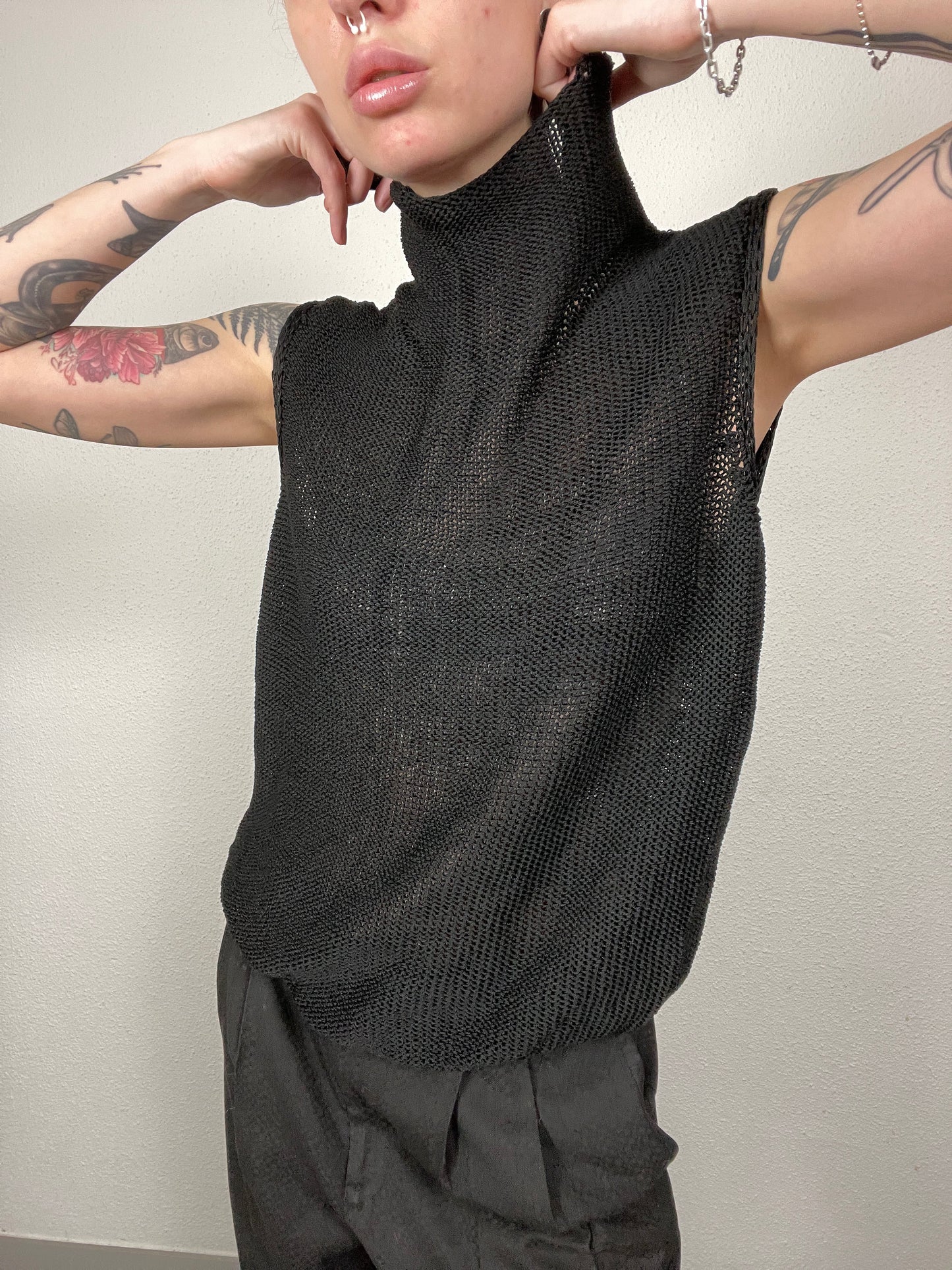 Y2K Black Knit Sleeveless Top – Max Mara