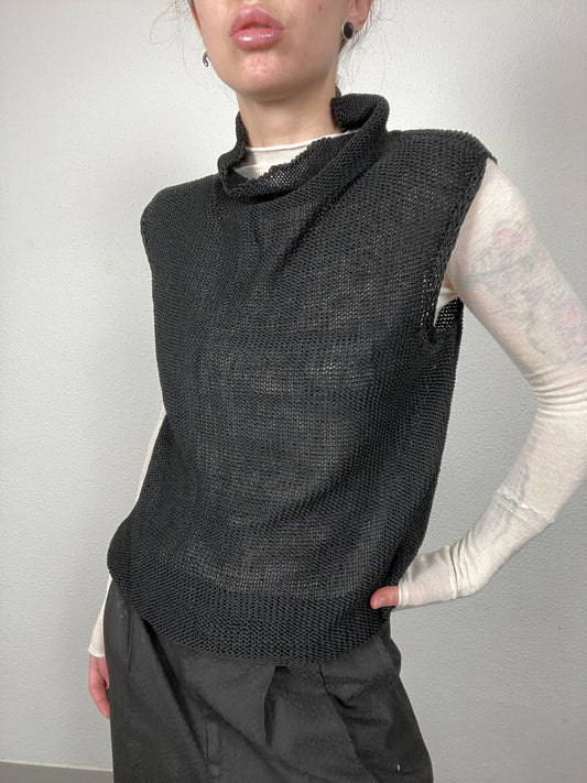 Y2K Black Knit Sleeveless Top – Max Mara