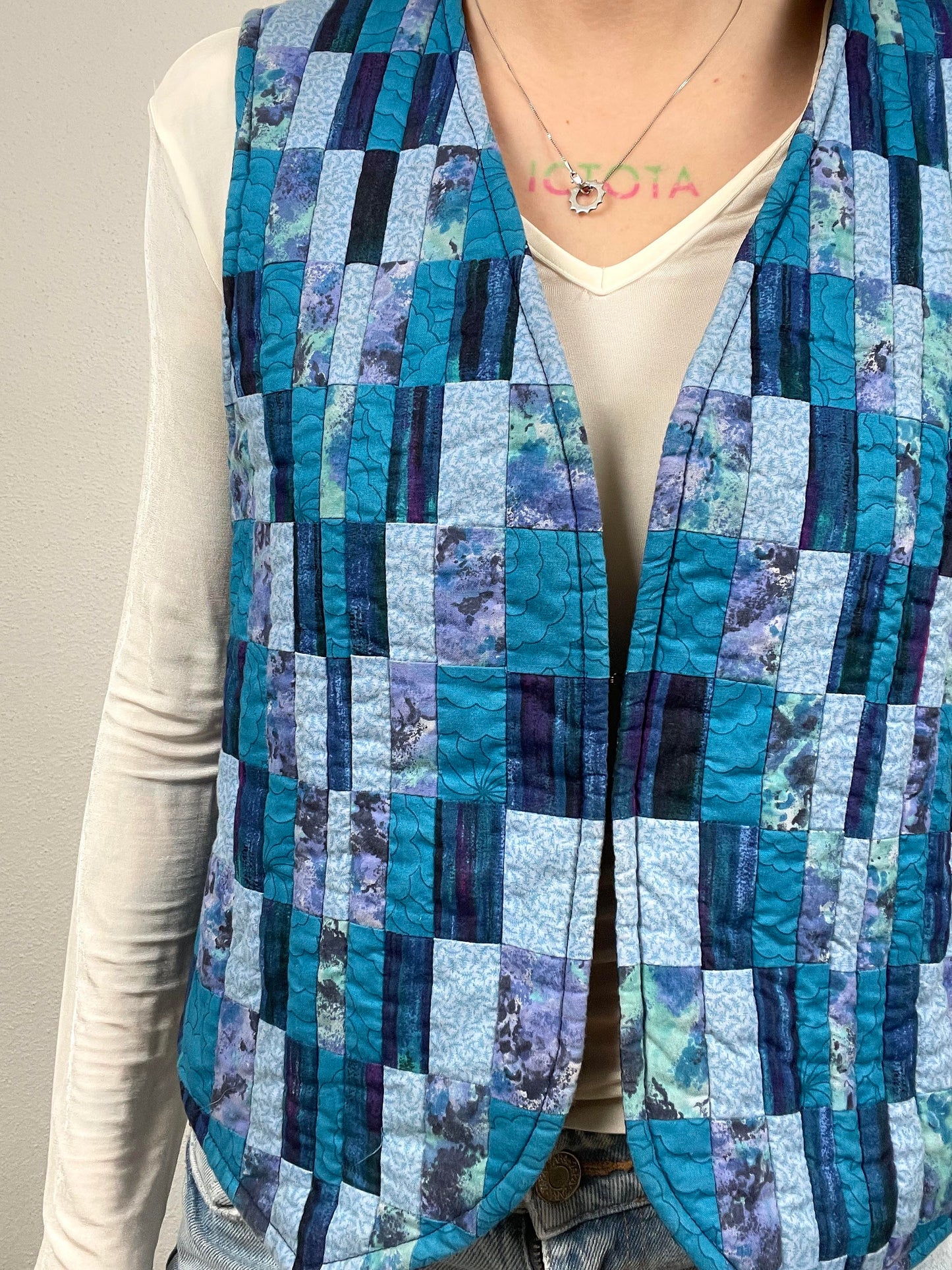 Vintage 80s Quilted Patchwork Vest