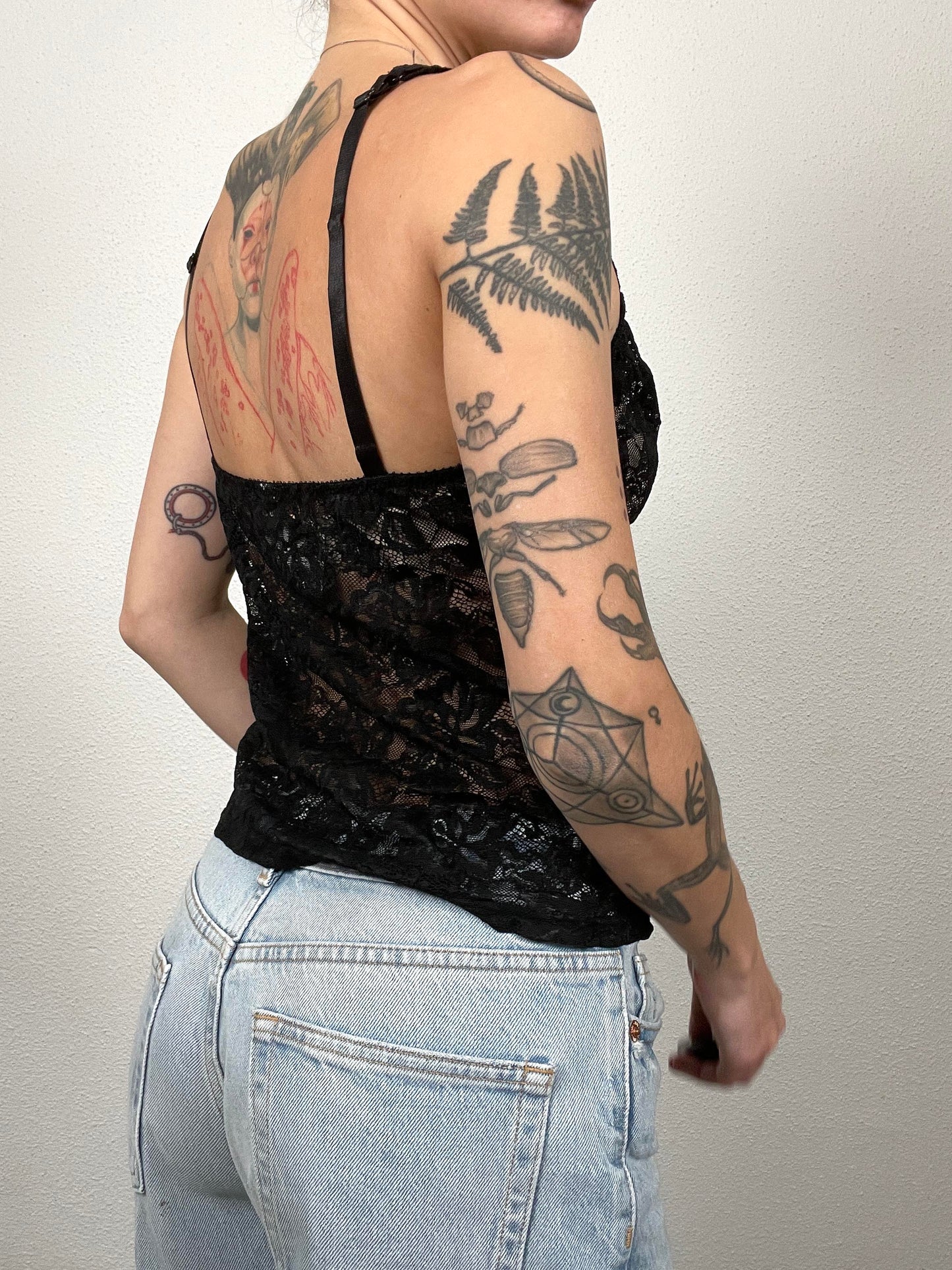 Vintage Y2K black lace cami