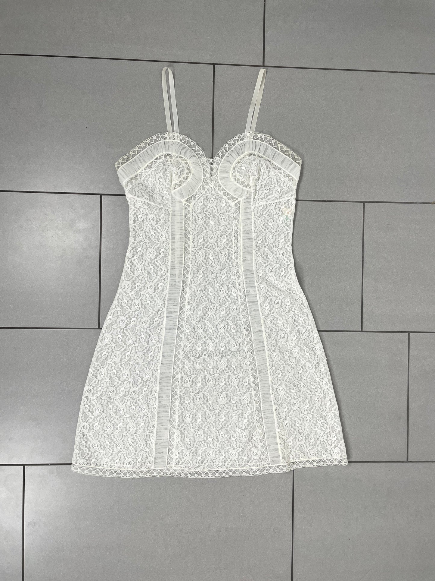Vintage White Lace Slip Dress