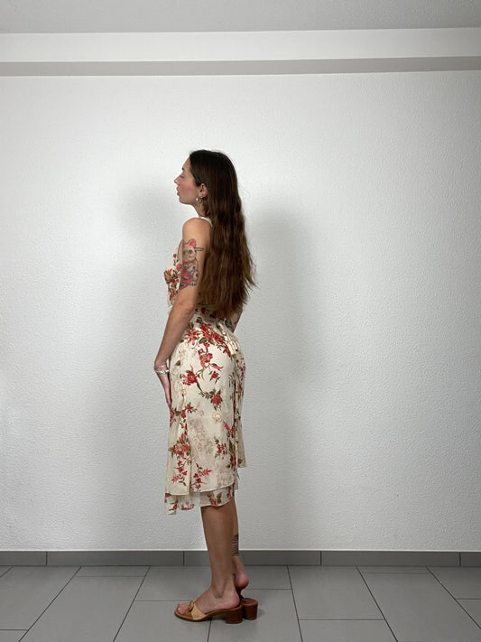 Vintage Italian Silk Floral Slip Dress