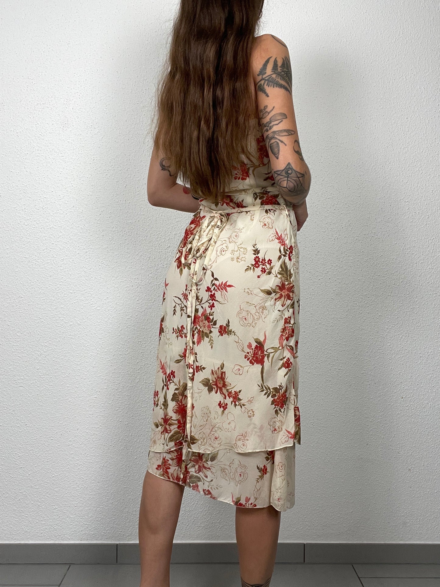 Vintage Italian Silk Floral Slip Dress