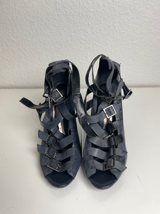 Y2K Leather Wedge Sandals