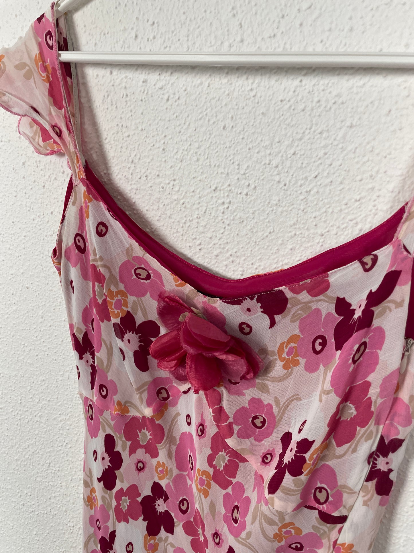 Y2K Pink Floral Midi Dress
