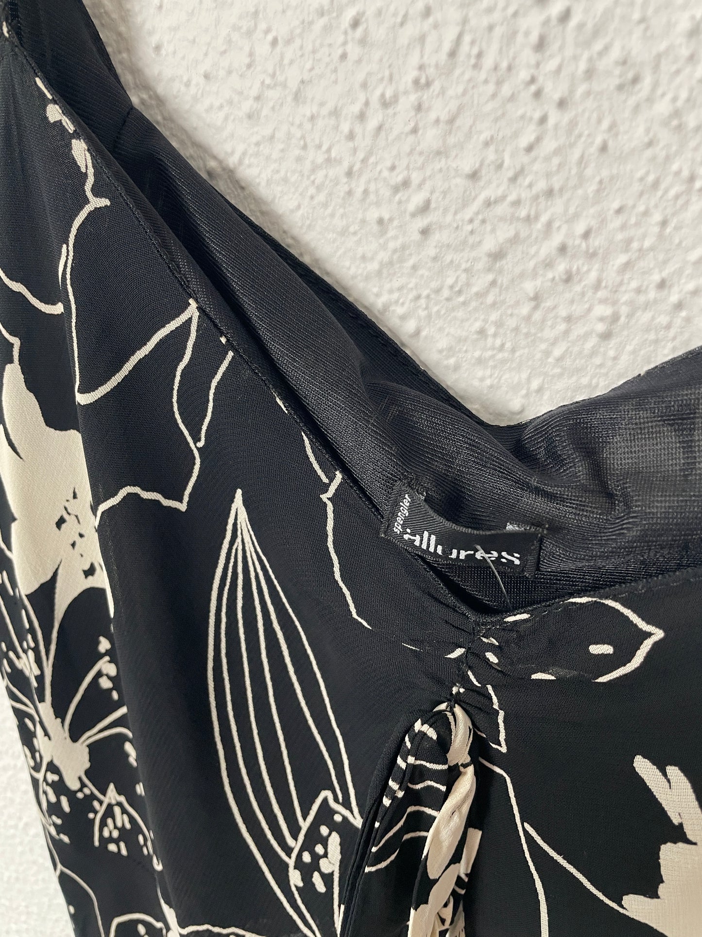 Y2K Black & White Floral Midi Dress