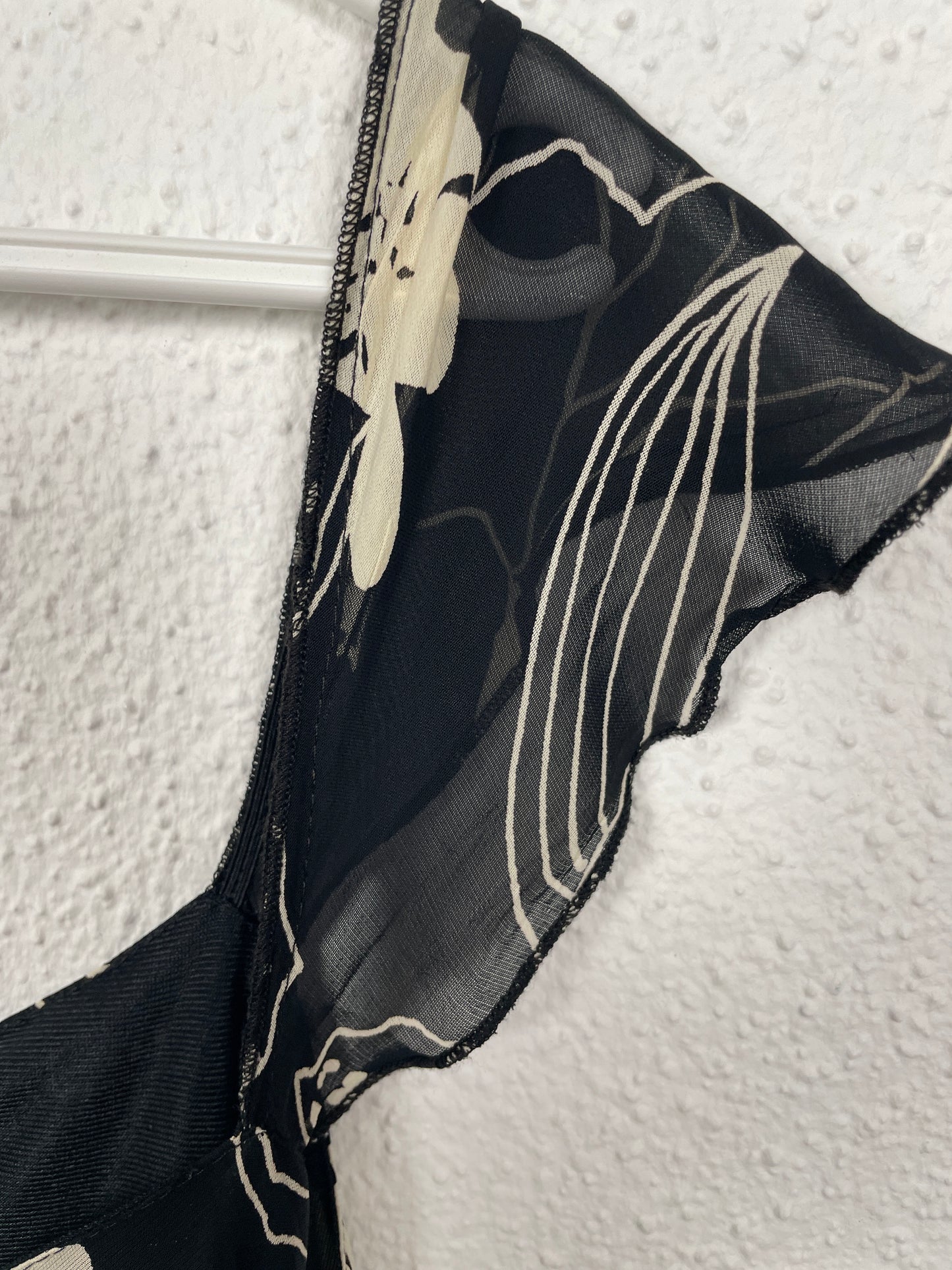 Y2K Black & White Floral Midi Dress