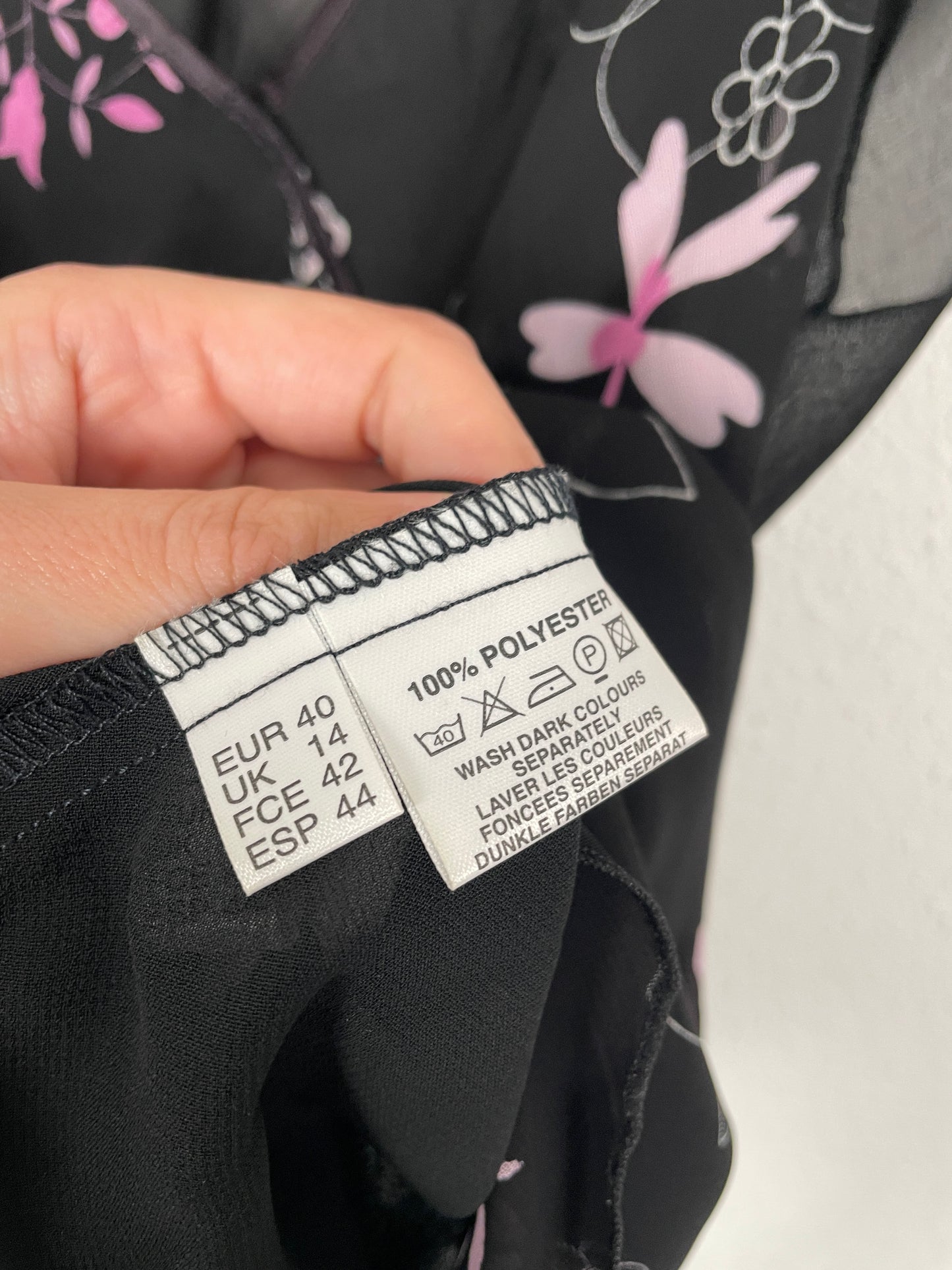 Y2K Black Asymmetrical Floral Top