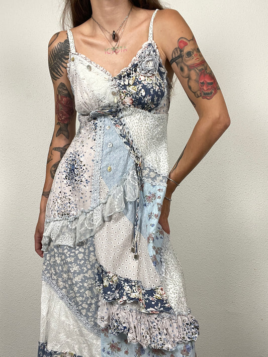 Patchwork Boho Y2K Dress