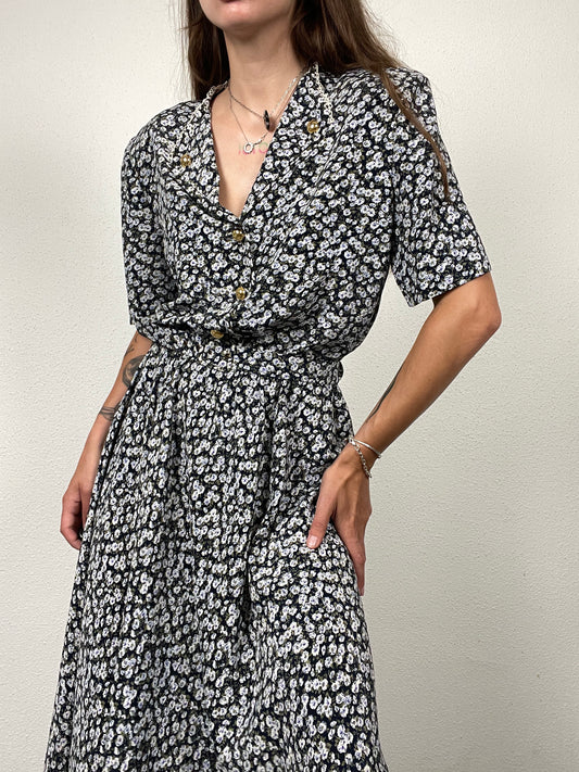 Vintage Floral Midi Dress