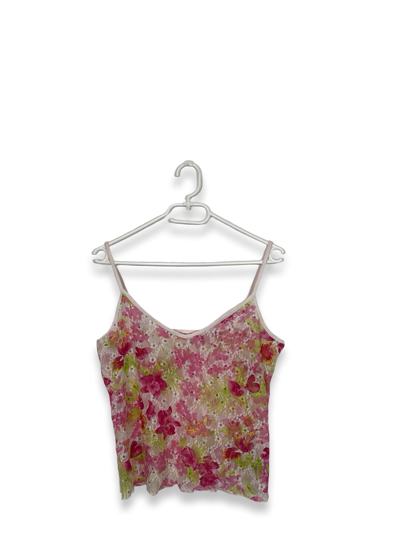 Vintage Y2K floral lace cami