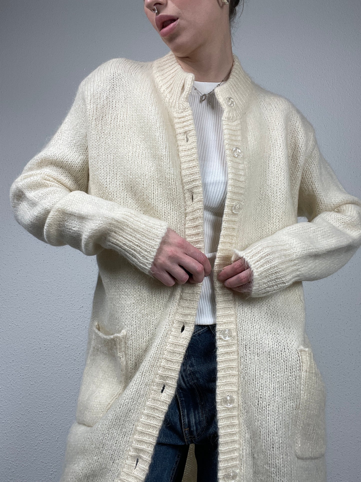 Vintage Benetton Mohair Cardigan Coat – Size M