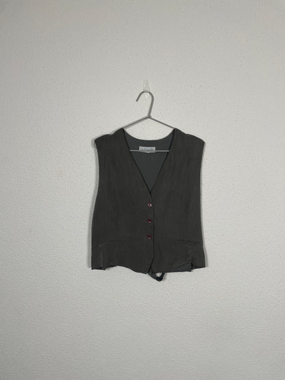 Vintage Grey Silk Vest – Size L