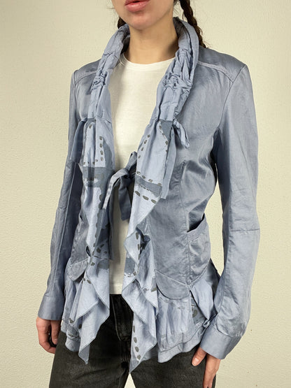 Y2K Marithé + François Girbaud ruffled jacket (Made in Italy, size L)