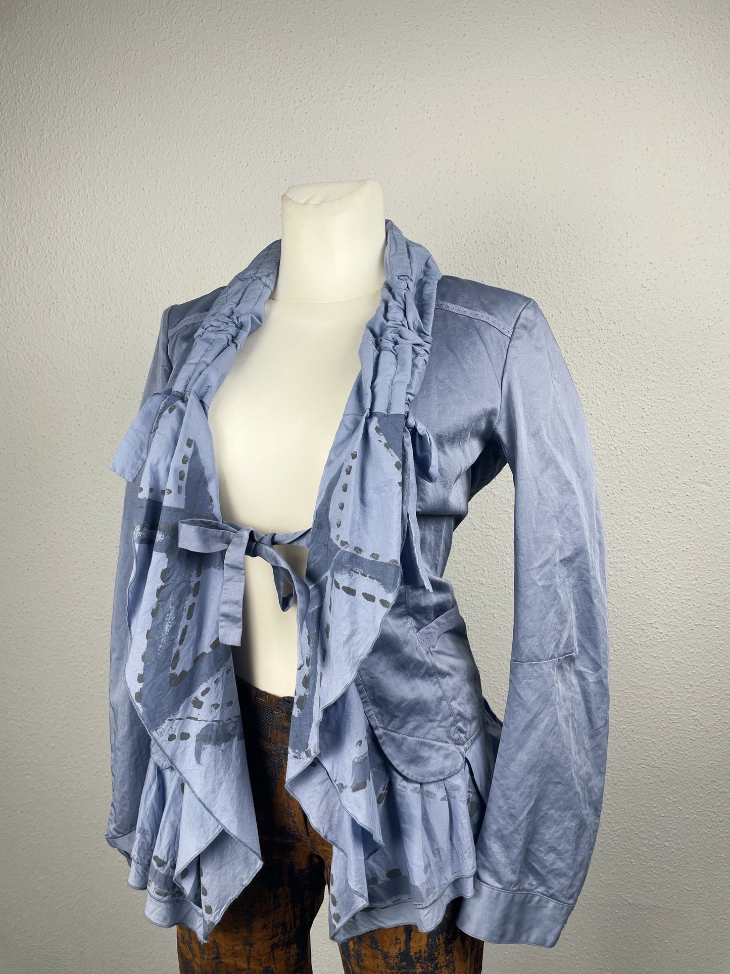 Y2K Marithé + François Girbaud ruffled jacket (Made in Italy, size L)