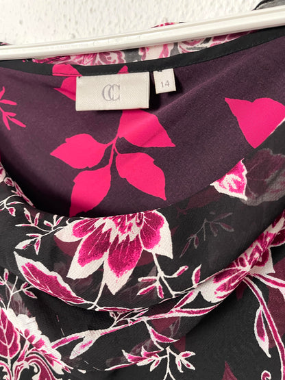 Vintage Floral Silk Dress by CC