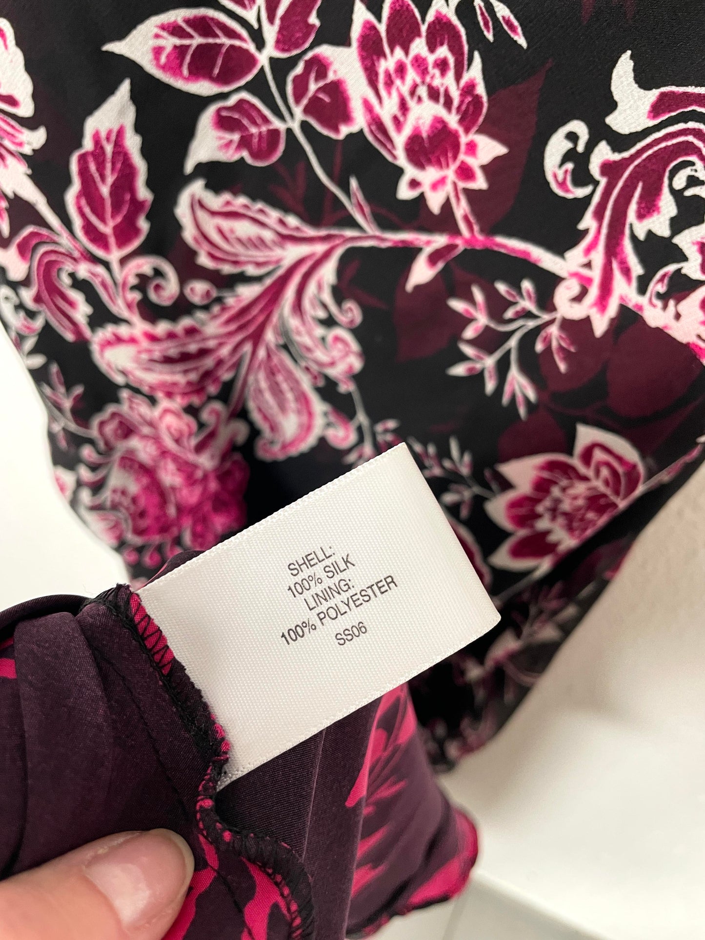 Vintage Floral Silk Dress by CC