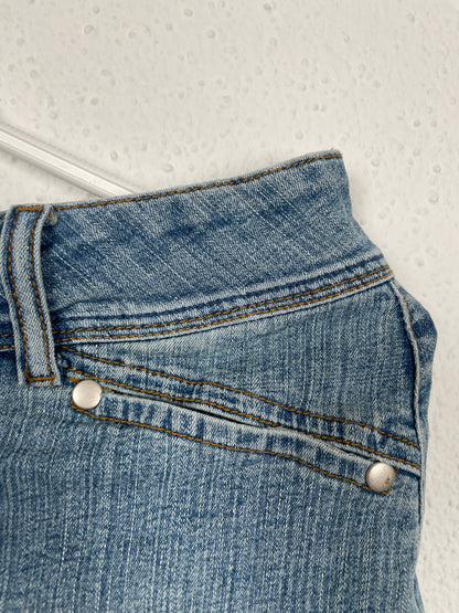 Vintage early 2000s light blue stretch denim mini skirt by SixAngels